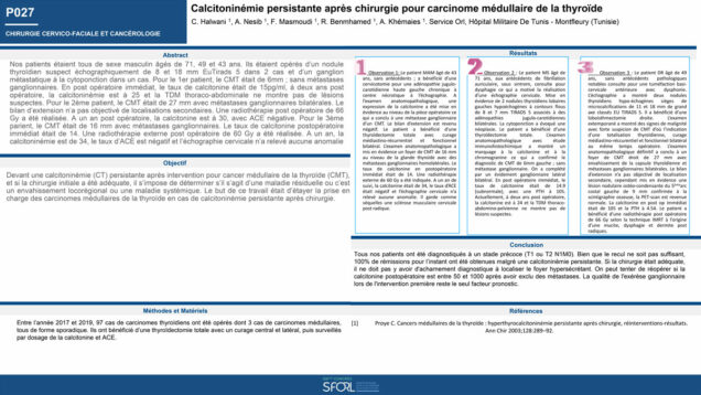 477_HALWANI_chiraz_P027—Calcitoninémie-persistante-après-chirurgie-pour-carcinome-médullaire-de-la-thyroïde